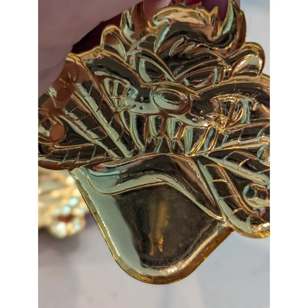 Looney Toons 3 Ornament Gold Tone Signed Vintage'97 Gloria Duchin Warner Brother